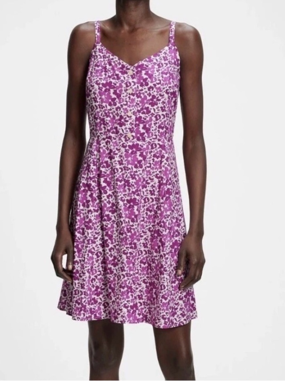 Gap Fit & Flair Cami Floral Dress Petite S